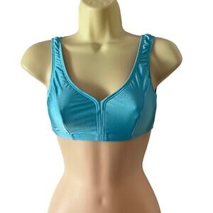 Baltogs Blue Nylon Spandex Cropped Dance Bra Top Adult Size Small
